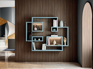 LAGOLINEA - 2632 - Open floating wooden bookcase by Lago