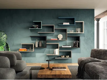 LAGOLINEA - 2639 - Floating open wooden bookcase by Lago