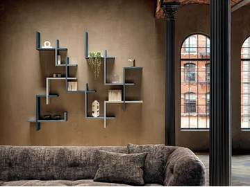 LAGOLINEA - 2640 - Open floating wooden bookcase by Lago