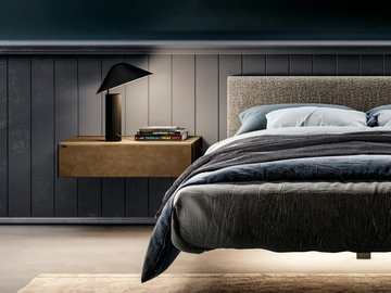 MATERIA 1070 - Wall-mounted glass bedside table by Lago