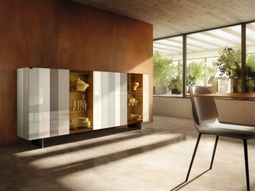 N.O.W. - 1382 - Glass highboard with integrated lighting by Lago