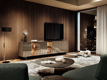 N.O.W. - 2117 - Glass TV cabinet by Lago