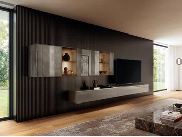 N.OW. - 2160 - Wall-mounted glass TV wall system by Lago