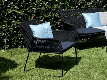 AMAYA - Steel garden armchair with armrests by Lambert