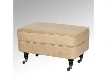 CONTINENTAL - Upholstered fabric footstool by Lambert