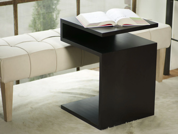 DEPOSITO - Wooden side table with integrated magazine rack by Lambert