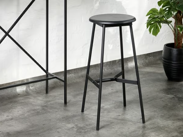 DERRICK - Metal barstool with footrest by Lambert