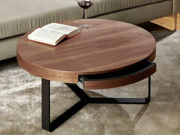 HARRY - Round wooden coffee table by Lambert