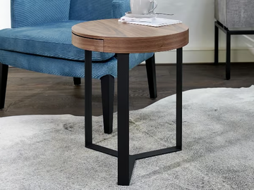 HARRY - Round wooden side table by Lambert