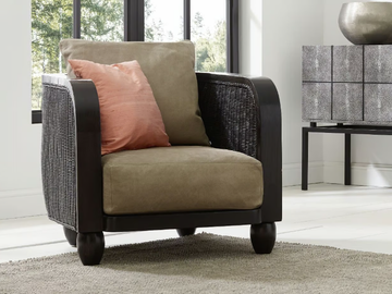 LOBBY - Rattan armchair with armrests by Lambert