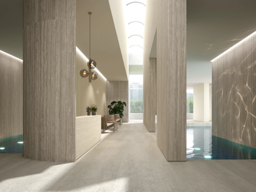 TRAVERTINO SILVER - Wall tiles with travertine effect by Laminam