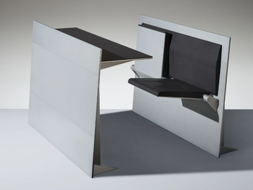 BLADE - Bench desk with integrated chairs by LAMM