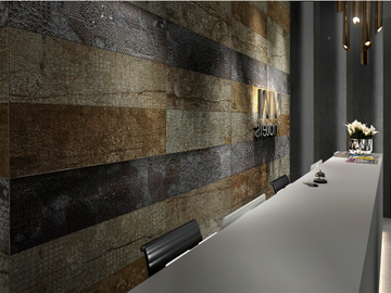 LEGNO SLIM - Technical porcelain wall tiles with wood effect by land porcelanico
