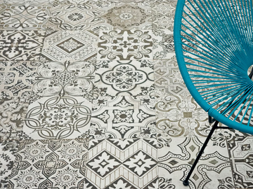 NOUVEAU - Technical porcelain flooring with encaustic effect by land porcelanico