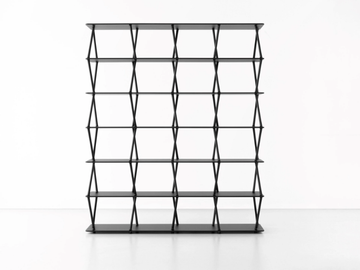 JAZZ - Open aluminium and wood bookcase by Lapalma