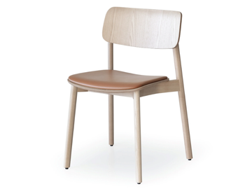 OIVA - Stackable wooden chair with integrated cushion by Lapalma