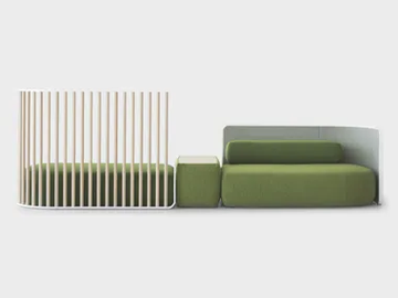 PLUS - Modular vis à vis fabric sofa with removable cover by Lapalma
