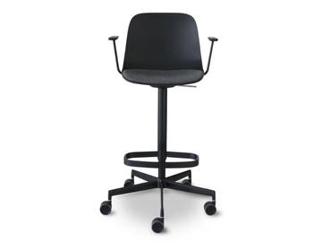 SEELA - Stool height-adjustable with castors with armrests by Lapalma