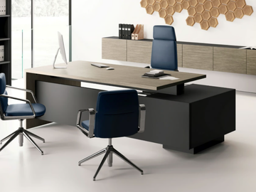 ELITE - Rectangular office desk with cable management by Las Mobili