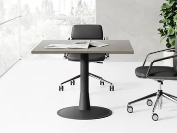 EOS - Square wooden office desk by Las Mobili