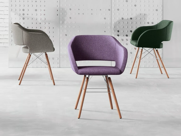REGIA - Fabric reception chair with armrests by Las Mobili