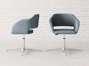 REGIA - Height-adjustable fabric reception chair by Las Mobili