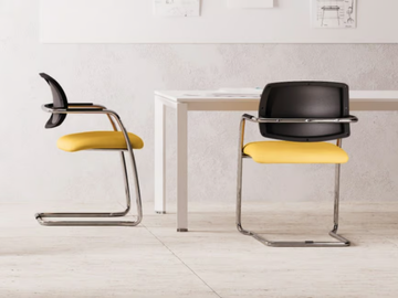 SISTEMA - Cantilever fabric reception chair by Las Mobili