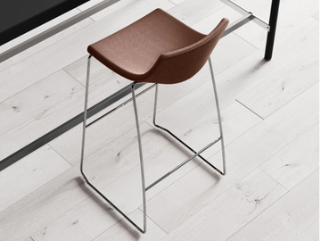 SUPEROTTO - Sled base high fabric stool with footrest by Las Mobili