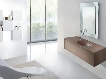 METROPOLIS 17 - Wall-mounted walnut vanity unit by LASA IDEA
