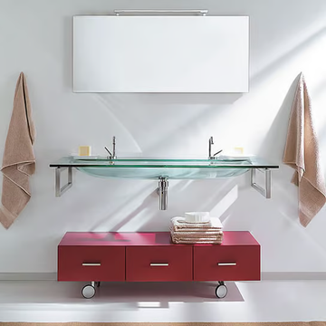 TIFFANY 730 - Wall-mounted double rectangular crystal washbasin by LASA IDEA