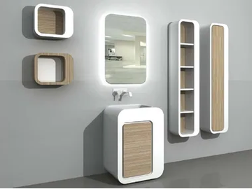 UnopuntoZero COMP 1 - Floor-standing vanity unit with cabinets with drawers by LASA IDEA