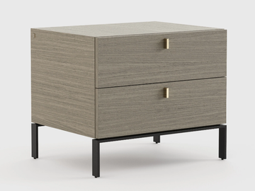 AMBER - Rectangular oak bedside table with drawers by Laskasas