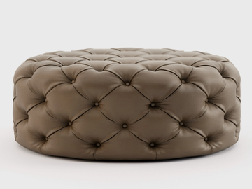 BUR ROUND - Round tufted leather pouf by Laskasas