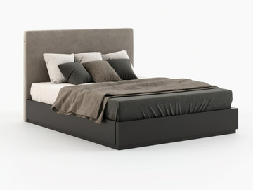 CANTÃO - Double bed with upholstered headboard by Laskasas