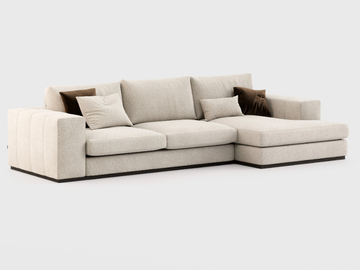 CHARLIE - 3 seater leather sofa with chaise longue by Laskasas