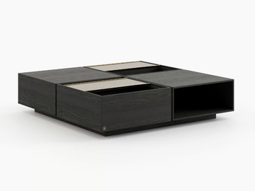 CHIOS - Square low wooden coffee table with storage space by Laskasas
