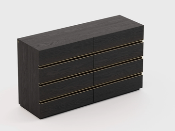 CONNOR - Oak chest of drawers with integrated handles by Laskasas