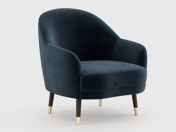 COSY - Velvet armchair with armrests by Laskasas