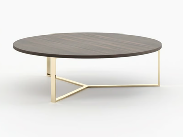 DILI - Low round wooden coffee table by Laskasas