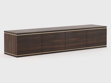 DUANE - Low eucalyptus TV cabinet with doors by Laskasas