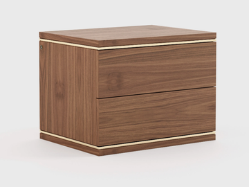 DUANE - Walnut bedside table with drawers by Laskasas