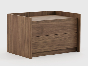 ENDY - Rectangular walnut bedside table with drawers by Laskasas