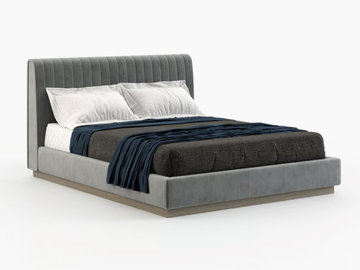 HARRY - Fabric double bed with upholstered headboard by Laskasas