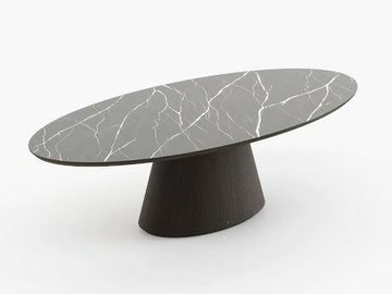 KELLY - Oval marble dining table by Laskasas