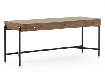 ROSIE - Rectangular stainless steel and wood writing desk with drawers by Laskasas