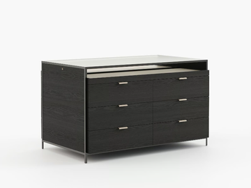 ROWLING - Wood and glass island chest of drawers by Laskasas