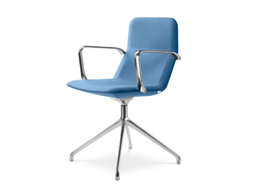 FLEXI LIGHT CHL BR F20-N6 - Swivel trestle-based fabric chair with armrests by LD Seating