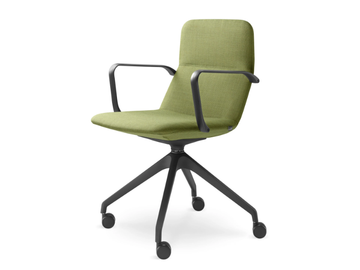 FLEXI LIGHT CHL BR F95-BL - Swivel trestle-based fabric office chair with armrests by LD Seating
