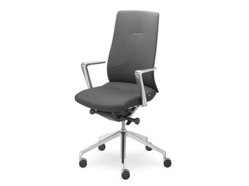 FOLLOWME 451-SYQ-N6 - Swivel fabric office chair with 5-Spoke base with armrests by LD Seating