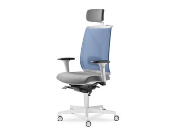 LEAF 504-SYS HO - Height-adjustable swivel fabric office chair with headrest by LD Seating
